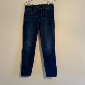 American Eagle Skinny Super Stretch Jeans Blue Size: 4